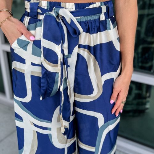 blue abstract silky wide leg pants simply me boutique 184192