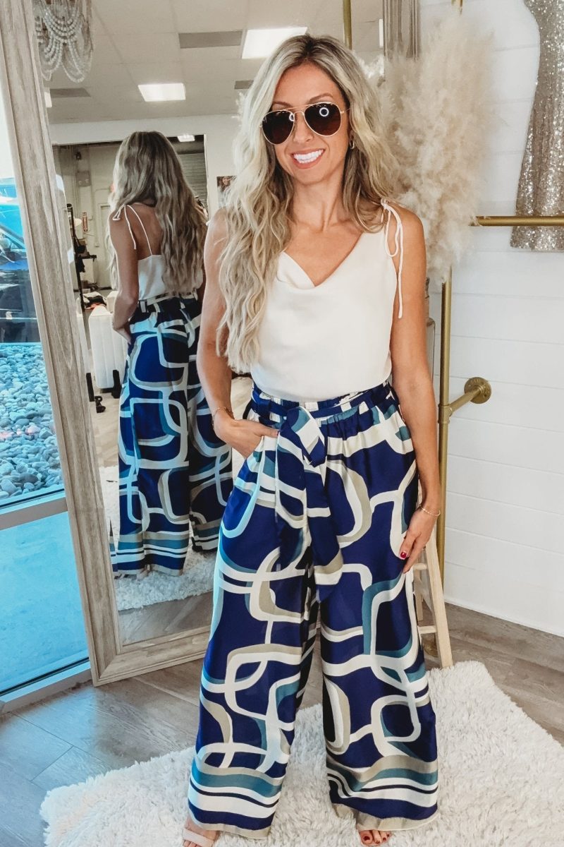 blue abstract wide leg pants simply me boutique 263092