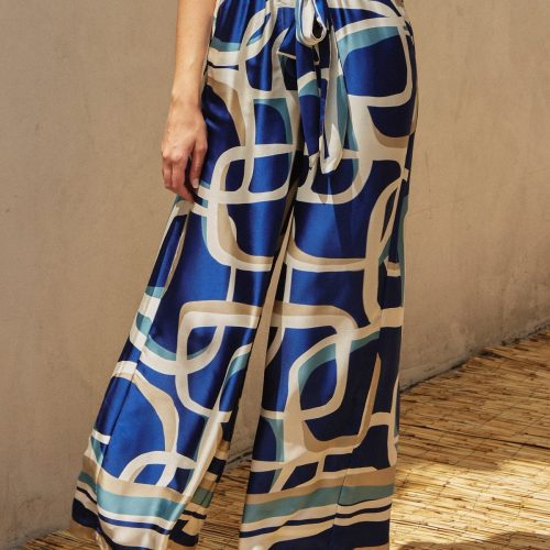 blue abstract wide leg pants simply me boutique 814100