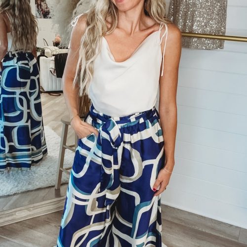 blue abstract wide leg pants simply me boutique 962739