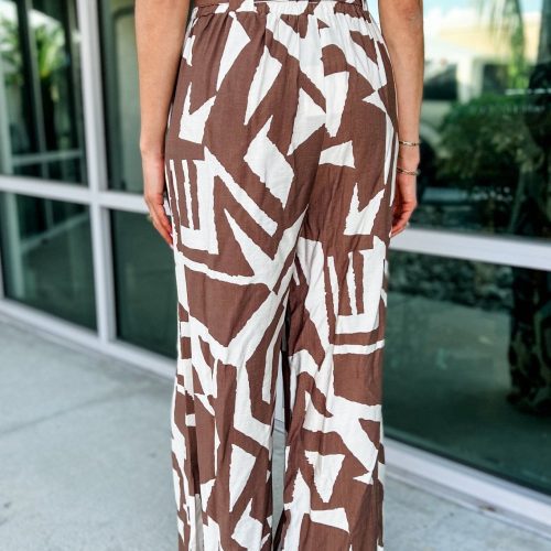 brown abstract wide leg pants simply me boutique 978611