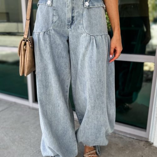 market exclusive boho inspired mineral washed denim pants simply me boutique 904216