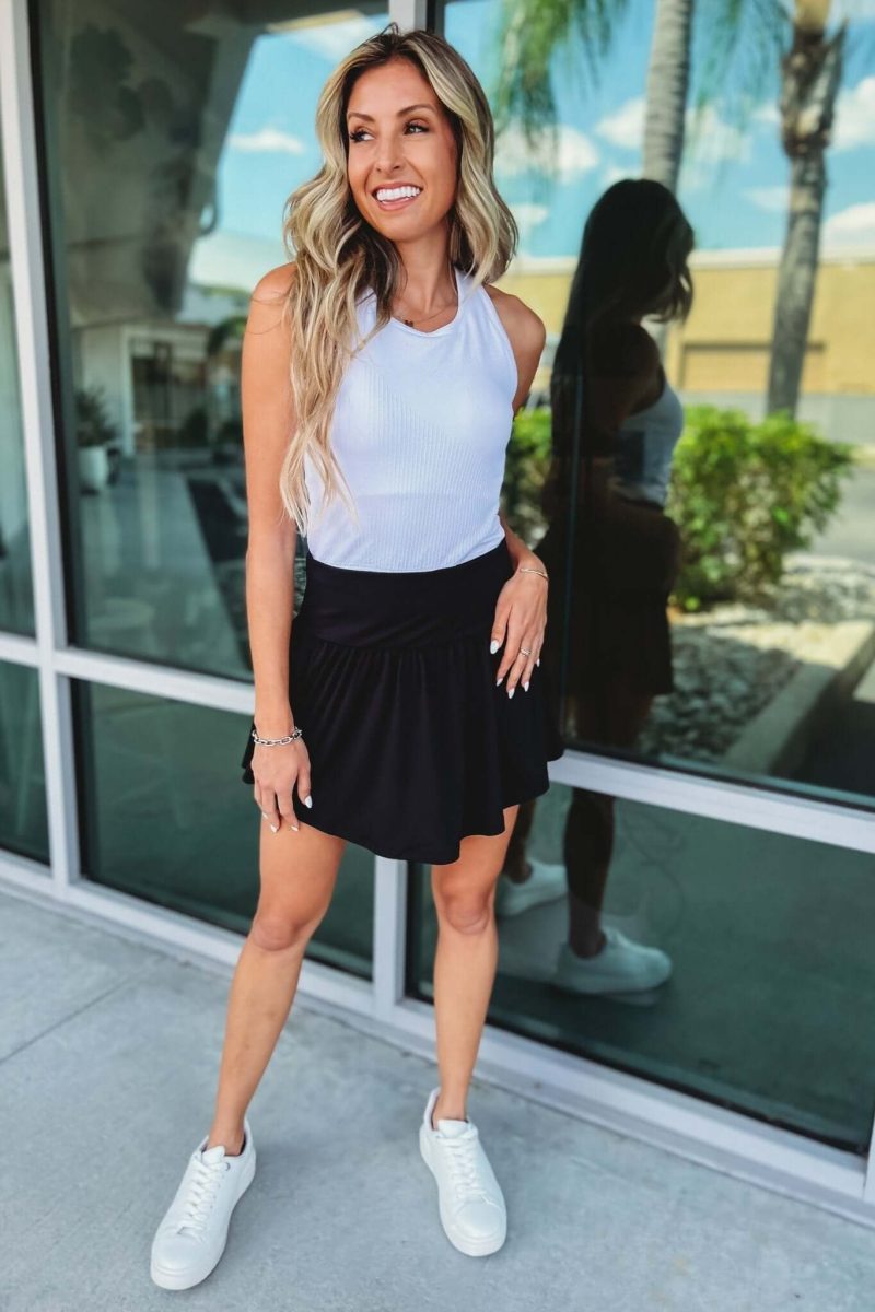 playing the game flowy tennis skort simply me boutique 173104