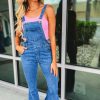 Reba Slim Fit Flared Denim Overalls - Simply Me Boutique