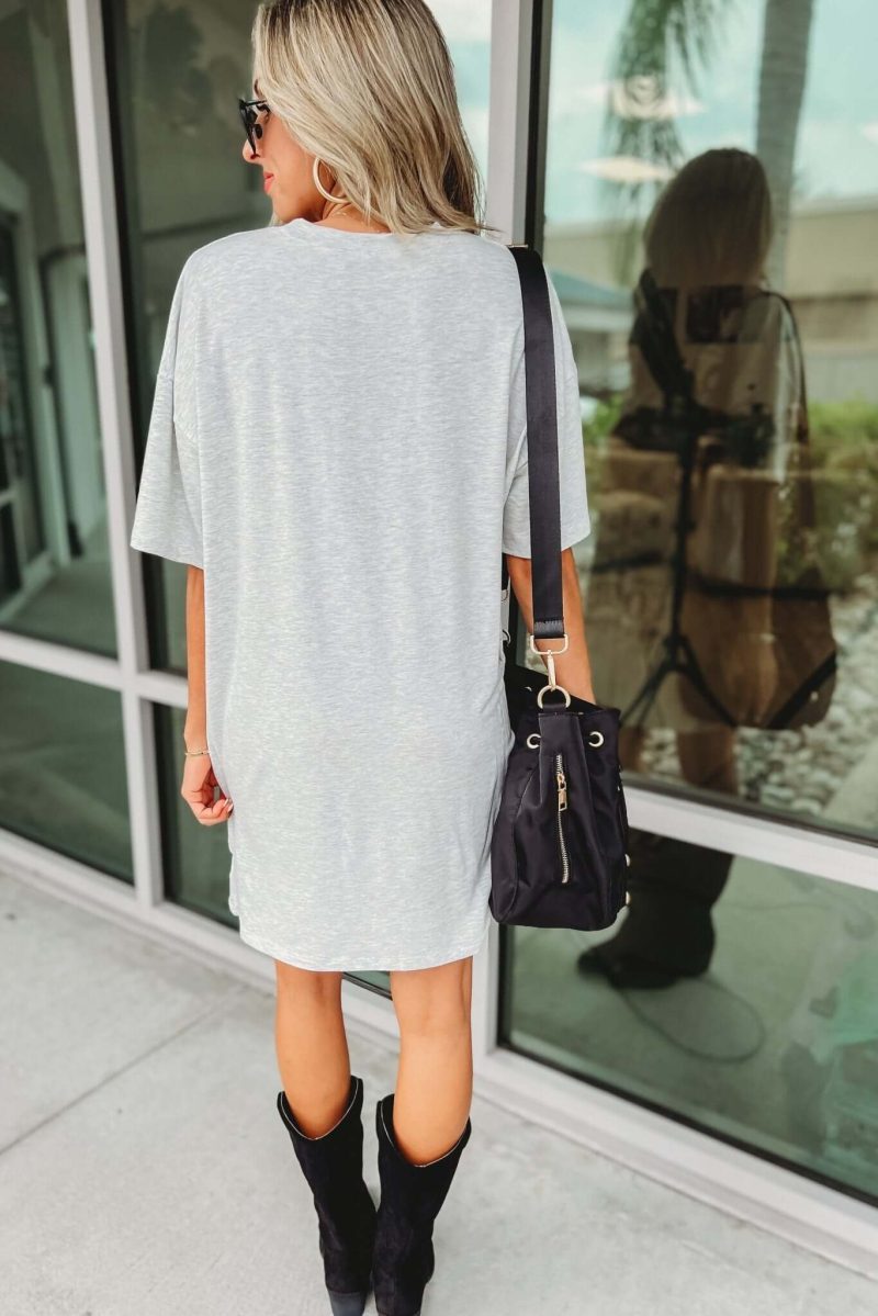 rock fest grey graphic shirt dress simply me boutique 192753