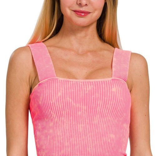 Setting Goals Ribbed Padded Square Neck Crop Top 4 COLORS! - Simply Me Boutique