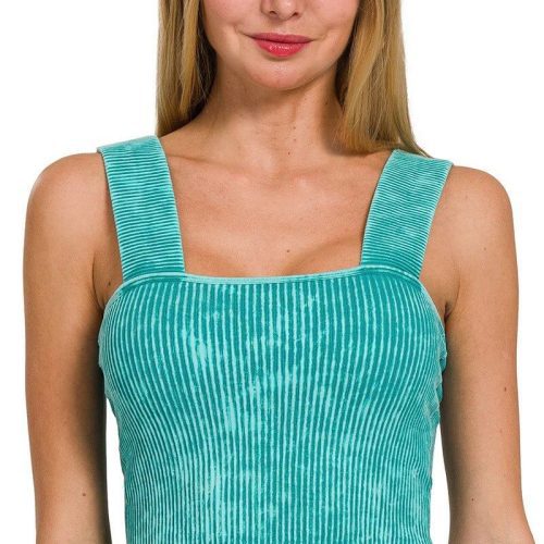 Setting Goals Ribbed Padded Square Neck Crop Top 4 COLORS! - Simply Me Boutique