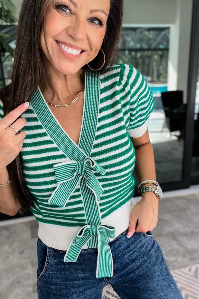 striped bow top simply me boutique 624636