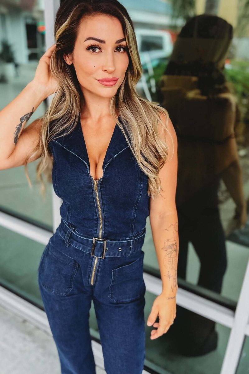 western denim belted jumpsuit simply me boutique 342431