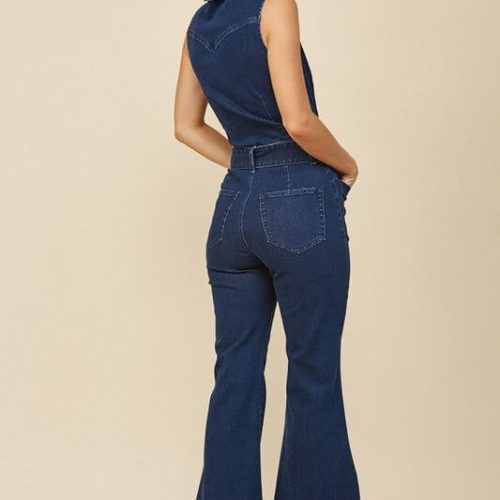 western denim belted jumpsuit simply me boutique 936089